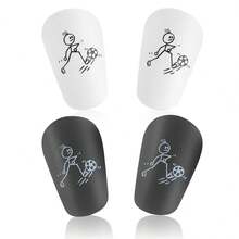 2 Pairs Mini Soccer Player Pattern Leg Guards, Thick Adult Clip-On Shin Pads - Durable Mini Soccer Shin Guards, Suitable For All Seasons - Multicolor - View 12