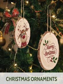 15 natürliche runde Holzscheiben, 2,4–4,0 Zoll großes Holzbausatz mit vorgebohrten Löchern, handgefertigte Holzkreise für Untersetzer, rustikale Hochzeit, handbemalte Weihnachtsdekoration, DIY-Bastelarbeiten