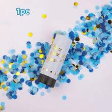 1/5/10 件五彩纸屑爆破器、彩色五彩纸屑手持扭曲礼品花管、毕业派对五彩纸屑、婚礼派对、母亲节、毕业装饰、性别揭示装饰、生日装饰、派对礼品、房间装饰家居装饰（请勿将发射管对准人或物体） - 藍色 - 查看 10