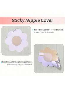 10/30/50/100Pcs Cloth Nipple Cover Teat Hide Women Nipple Pasties Piece Breast Petals Invisible Bra Padding Chest Sticker Patch Covers - Multicolor - View 6