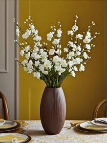 1pc/5pcs Artificial Flowers Silk Plum Blossom Bouquet, Room Decoration Bouquet, Fake Plants, For Table Centerpiece, For Wedding Vase, For Home Restaurant Bedroom Decoration, Festival Birthday Party Accessories, Outdoor Garden Decoration Autumn Decoration