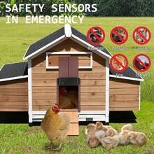 1pc Automatic  Door, Battery Operated, Waterproof  Door, Light Sensor Timed Alarm, Electric  Door With Anti-Trap Design, Automatic Opening And Closing  Accessories For  Chicken Farm