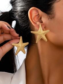 1pair Stylish Cross-Border Hot-Selling Ocean-Themed Starfish Earrings For Women, Summer - Summer Starfish Earrings - View 20