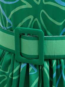 厌恶服装女孩万圣节圣诞节角色扮演公主派对化装打扮 + 假发围巾 + 腰带套装 - 綠色 - 查看 7