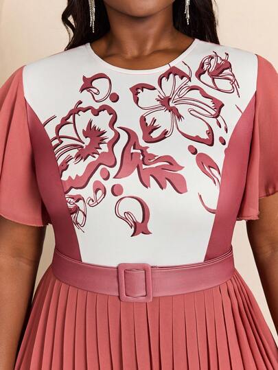 Mgiacy-Lady Nyanländ Enfärgad Plus Size Cocktailklänning Volang Bodycon Klänning