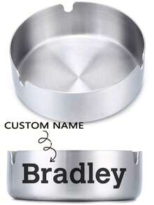 Personalized ASHTRAY Custom Engraved Gift For Dad Gift Men Boyfriend Husband Steel Smoker Cigars Stainless Steel Birthday