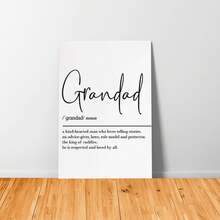 Grandad Definition Wall Art Grandad Gift Grandad Print Grandad Birthday Gift Gift Poster Canvas Wall Art For Bedroom Decor Bar Office Room Decor Gift - Beige - View 4