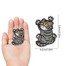 Clothes Hole Covering Creative Cat Personalized Schoolbag Handbook Hat Mobile Phone Case Funny Embroidery Cloth Sticker - Multicolor - View 3