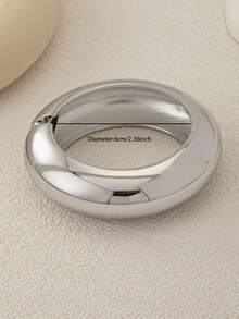 1 Vòng tay thiết kế nhỏ giọt màu bạc / Vòng tay bánh xe tối giản / Bộ vòng tay xếp chồng cho phụ nữ, Trang sức thiết kế cơ bản để đeo hàng ngày - Bạc - Xem 5
