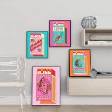 1pc /3PCSWall Arts Posters Frameless /Framed Modern Tiger Matchbox Quotes Canvas Paintings Poster And Print Wall Art Pictures For Living Room Decoration Wall Decor Cuadro ,Wall Art With Frame