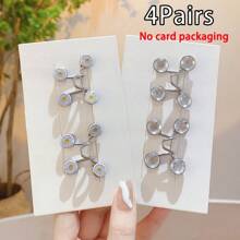 4pcs Adjustable Invisible Belt Set For Women - Instant Buckle Waist Cincher With Sparkle Decor, Suitable For Jeans And Casual Pants - Accessory