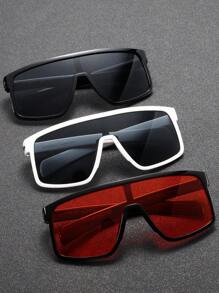 1 pieza Gafas de moda con marco grande y sin montura, con remaches, lentes sin marco, adecuadas para ciclismo, deportes, viajes, senderismo