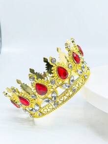 1pc Shiny Metallic Zinc Alloy Crown, Ladies Tiara Decor, Suitable For Birthday, Wedding, Valentine's Day, Bachelorette Party, Party Decoration, Birthday Gift, Wedding Gift, Christmas Gift Costume Crown Hair Garland Headpiece, Tiara Crown