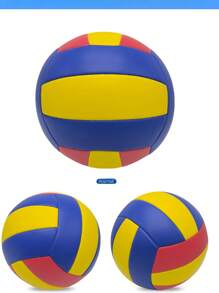 1pc Multi-Color PU Stitched Volleyball, , Elastic, High-Bounce 5# Beach Volleyball For Competition And Training
