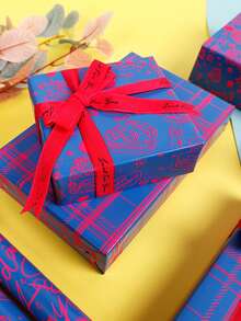 1 rolka fluorescencyjnego papieru do pakowania, fluorescencyjne litery papier do pakowania prezentów na ślub, urodziny, wieczór panieński, walentynki, dzień matki, przyjęcie świąteczne, bukiet kwiatów DIY - Niebieski Różowy - Zobacz 7