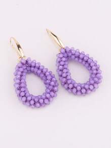 sehuoran 1 Pair Handmade Beaded Crystal & Pearl Bohemian Style Earrings, Colorful Personalized Versatile Dangling Earrings With High-End Elegant Mixed Color, Suitable For Party & Daily Wear