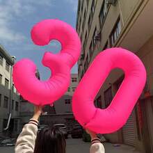 Bóng bay huỳnh quang số 0-9 40 inch, bóng bay số neon màu hồng, thích hợp cho tiệc sinh nhật, tốt nghiệp, đám cưới, kỷ niệm, giáng sinh, năm mới, trang trí tiệc phát sáng, chụp ảnh tự động - Hồng - Xem 9