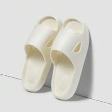 优质仿皮拖鞋，优雅系带室内拖鞋 - 乳白色 - 查看 4