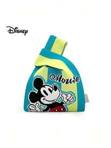 Disney [官方授权IP] 夏季撞色米老鼠卡通图案针织托特包，适合日常装扮、旅行收纳、送给朋友、母亲节、婚礼的礼物 - 綠色 - 查看 7