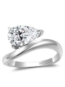 1pc Silver Color 3ct Moissanite Women's Engagement Ring With GRA Certificate