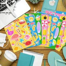 4pcs Summer Party Hawaii Pineapple & Ice Cream Stickers, DIY Party Decorations