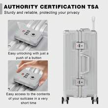 Luggage Set 20+28 Inch 2 Piece Aluminum Frame , ABS+PC Hard Shell Lightweight Rolling Suitcase With Universal Wheels & TSA Lock For Travel & Business Silver - Silver - View 7