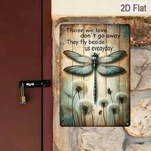 1PC Tin Sign 2D Flat, Dragonfly With Inspirational Quote, Those We Love Do Not Go Away, Vintage Garden Art, Rustic Wall Decor, Perfect For Living Room Or Garden, 8x12 Inches/ 20x30 Cm - 8x12 inch/20x30cm-1 cái - Xem 4