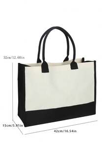 1pc Hand-Held Tote Bag, Large Capacity Handbag, Fashionable And Simple Tote Bag. It Can Be Customized With Your Own Name. It Is Very Suitable For Going Out Shopping, Parties, Seaside Vacation Travel And Daily Use. It Can Also Be Used As A Birthday Gift, Souvenir Bag, Christmas Gift, New Year Gift, Birthday Gift For Friends Or Daughters. - Multicolor - View 7