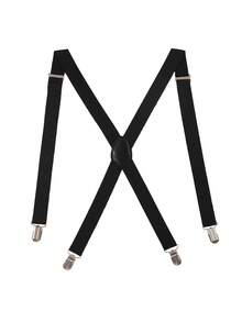 Solid Color Suspenders For Men - Adjustable X Back Suspenders With Strong Clips For Going Out Outfit Wedding Party And For Gift Autumn-Winter Accessories Halloween Costume - Multicolor - View 11