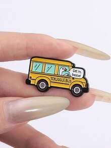 1pc Funny Struggle Bus Goose Brooch Pin, Cute Cartoon Animal - Yellow - View 5