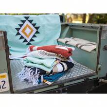 Tan Mexican Blanket By Laguna Beach Textile Co Beach Yoga Camping Or Drative Throw Blanket Traditional Handmade Serape Wheat Sol - Wheat - View 8