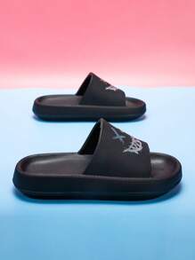 Sandalias de espuma antideslizantes para niños, diseño de dibujos animados lindo, con suela suave y ligera, adecuadas para niños pequeños y niños mayores, zapatillas de interior casuales de secado rápido