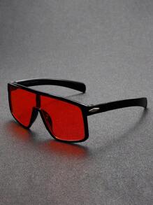 1 pieza Gafas de moda con marco grande y sin montura, con remaches, lentes sin marco, adecuadas para ciclismo, deportes, viajes, senderismo