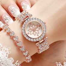 2pcs Women Stainless Steel Mesh Band Rose Gold Roman Numerals Faux Eye And Heart Shaped Inlaid Bracelet Set, Gift For Her - Rose Gold - View 2