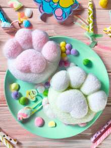 1PC Rainbow Color Stacking & Transparency Tabas Squishy Cute Stress Relief Glitter Cat Paws: Portable Fidget Squeeze Toys For Your Desk And On The Go, Ideal Holiday Gifts, Small Gift Ornament Cute Fun , Christmas Gift, Party Favors, Gift Bag Fillers, Classroom Prizes,Funny - Multicolor - View 9