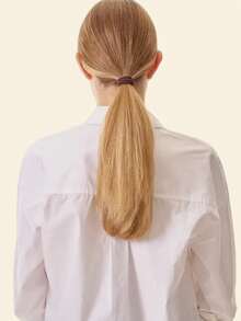 20pcs/50pcs/100pcs/200pcs/Set Black & Colorful High Elastic Hair Ties, Minimalist Seamless Ponytail Holders, Solid Color Stretchy Hair Bands For Women, Comfortable , Essential For Home & Travel Hair Accessories - Rice Coffee - View 6