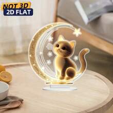 1 Stück 2D Acryl Katzen Figur, nicht elektrische Heim-/Bürodekoration, charmante Acryl Katzen Tischaufstellung, geeignet für Schlafzimmer, Büro, Wohnzimmer, perfektes Geschenk für Freunde
