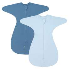 2 Packs Set Cotton Transitional Swaddle Wearable Blanket Baby With 2-Way Zipper