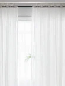 1pc Minimalist Style Pure White Sheer Curtain