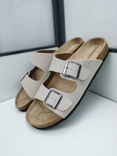 Moderiktig mjuk korksula för män Komfortinnersula Slip-On Mule sandaler, promenadtofflor utomhus för män och kvinnor, sommar