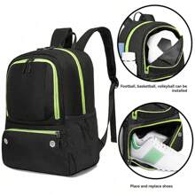 Football Backpack With Ball Holder And Shoe Compartment, Sports Gear Bag Suitable For Basketball, Volleyball