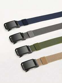 Men's Nylon Ratchet Belt, Fashionable Nylon Fabric Automatic Buckle Belt For Outdoor Casual Jeans, Golf, Suitable For Teenagers, Summer Outdoor Sports Or Vacation Travel, Graduation Gift, Birthday Accessory, Or Daily Wear