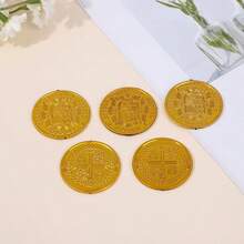 20/100 件塑料海盗硬币、寻币游戏派对礼品、假金币派对用品、海盗冒险主题派对、各种节日派对礼物 - 金色 - 查看 7