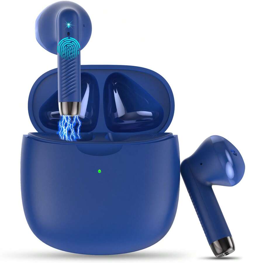 OYIB Jxrev 5.3 Wireless Earbud, Wireless Earphone With ENC Noise Reduction, Wireless Stereo Headset With Built-In HD Mic, Waterproof In-Ear Earphones, Mini Earbuds For Work/Travel White