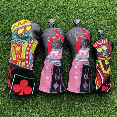 Kings And Queens And Knights Golf Club Wood Headcovers Driver Fairway Woods Hybrid Cover Golf Club Head