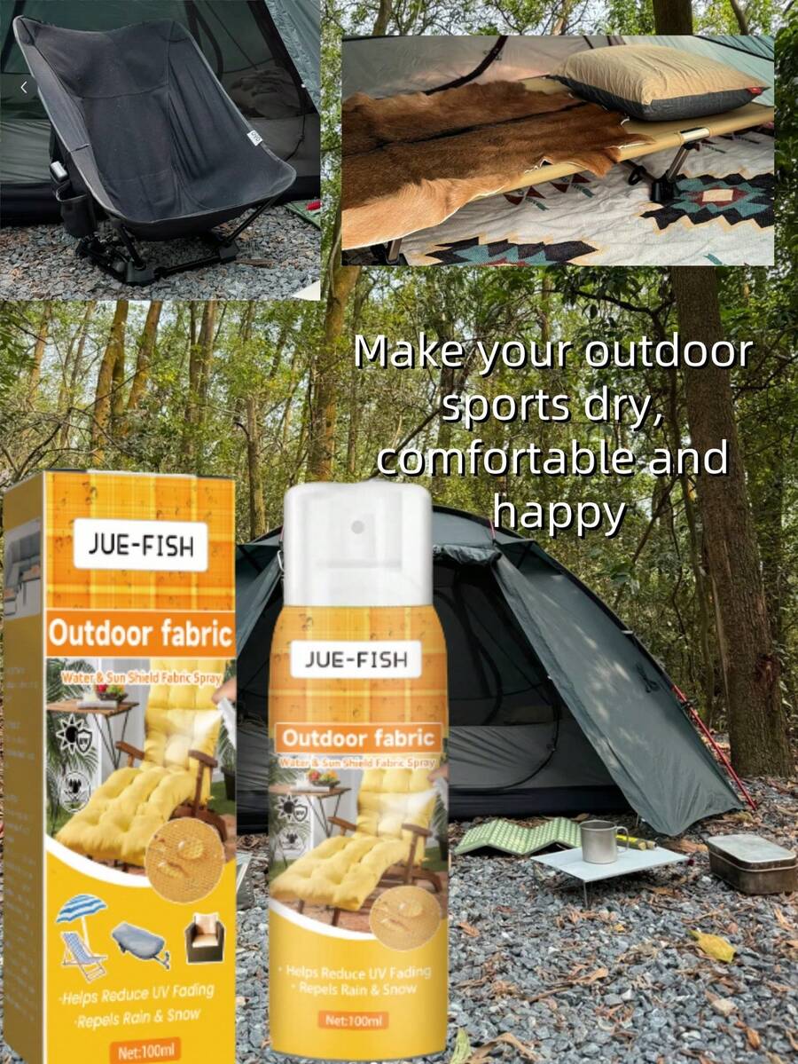 100ml Outdoor Waterproof Tent Sunscreen Fabric Spray Quickly Releases Heat Instant Fabric Cooling Agent;Waterproof Spray For Tent Fabrics And Outdoor Gear;Tent & Gear Care;Durable Waterproof Spray For Waterproofing, Restoring Performance To Nylon Jackets