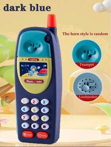 多功能音乐模仿电话玩具，卡通造型，模拟拨号音，趣味学习，宝宝启蒙，亲子互动，适合送给12个月以上男孩女孩的礼物。随机配件及包装，不含电池 - 彩色 - 查看 13