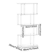 1 套高透明现代几何亚克力书架，6 层 S 形书柜，适合客厅、卧室、办公室的最佳家居装饰展示架，易于组装和清洁