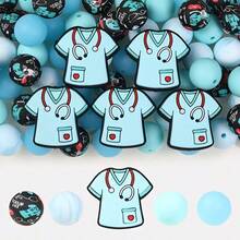 12/45/60/76/85pcs Silicone Bead Sets, Nurse Theme, Polka Dot Print, DIY Jewelry Making, Handmade, Handcraft Gift, Pen Bead, Key Chain, Craft Sets - Beading Kits - Nurse Theme Silicone Beads - View 20