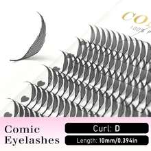 CoMango 240Fans C/D Manga Spire Lashes Tower Fans 预制尖刺睫毛延长单根/混合 8-15 毫米适用于动漫睫毛化妆睫毛簇、睫毛簇、单根睫毛、睫毛、假睫毛 - 卡其色 - 查看 19